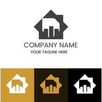 logotipo da empresa imobiliária e residencial. com um conceito de logotipo simples e moderno vetor