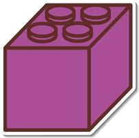 bloco de lego roxo isolado vetor