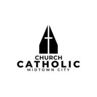 ilustração em vetor conceito de logotipo de religião católica igreja