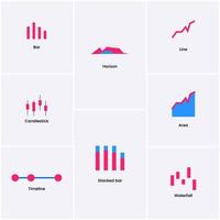 folha de padrão de gráfico de ações de ícone vetor