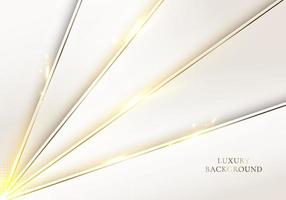 3d modelo de luxo moderno design padrão de listras diagonais brancas e luz de linha de brilho dourado brilhando em fundo limpo vetor