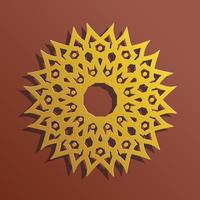 ornamento de mandala de luxo dourado elegante, design de vetor de elemento de forma de círculo