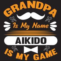 vovô é meu nome aikido é meu jogo vetor
