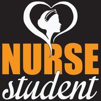 design de camiseta de estudante de enfermagem vetor