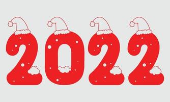 design de feliz ano novo de santa 2022 vetor