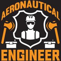 design de camiseta de engenheiro aeronáutico vetor