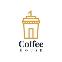 design de modelo de logotipo de casa de café vetor