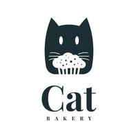 design de logotipo de gato e padaria vetor