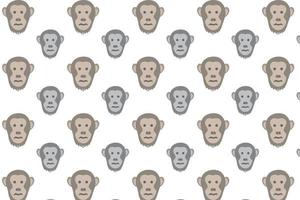 fundo de padrão de cabeça de chimpanzé plana vetor