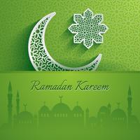 Ramadan Kareem. Cartão de saudação vetor