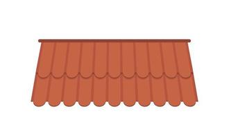 telhado para o projeto de casas de veraneio. telhado de telha marrom isolado no fundo branco. estilo de desenho animado. ilustração vetorial. vetor