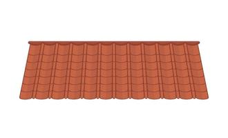 telhado de telha marrom isolado no fundo branco. telhado para o projeto de casas de veraneio. estilo de desenho animado. ilustração vetorial. vetor