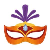 máscara de carnaval laranja vetor