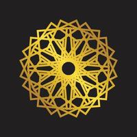 ornamento de luxo estilo mandala cor dourada religião islâmica elegante vetor gráfico