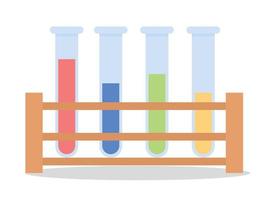 tubos químicos no suporte item de vetor de cor semi plana