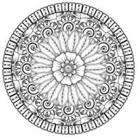 padrão circular em forma de mandala para henna, mehndi, tatuagem, decoração. ornamento decorativo em estilo oriental étnico. página do livro para colorir. vetor