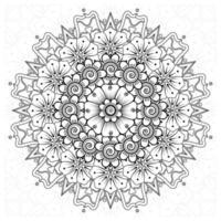 padrão circular em forma de mandala para henna, mehndi, tatuagem, decoração. ornamento decorativo em estilo oriental étnico. página do livro para colorir. vetor