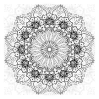 padrão circular em forma de mandala para henna, mehndi, tatuagem, decoração. ornamento decorativo em estilo oriental étnico. página do livro para colorir. vetor