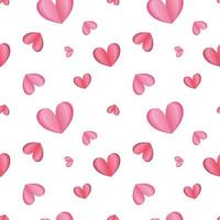 padrão muito doce com corações rosa em um fundo branco. padrão perfeito para o dia dos namorados. vetor