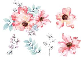 composição de flores em aquarela elegante 5 vetor