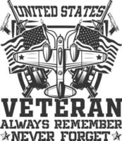 veterano dos estados unidos sempre lembre-se nunca esqueça. vetor