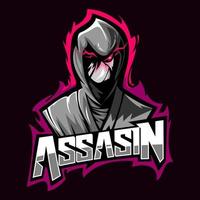 logotipo do mascote assassino vetor