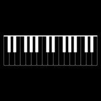 ícone de teclas de piano cor branca vetor
