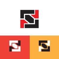 design de logotipo de vetor de forma quadrada padrão