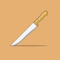 ilustração de ícone de vetor de faca de açougueiro. vetor de faca de cozinha. estilo de desenho plano adequado para página de destino da web, banner, panfleto, adesivo, camiseta, cartão