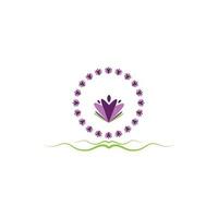 design plano de vetor de logotipo de flor de lavanda fresca