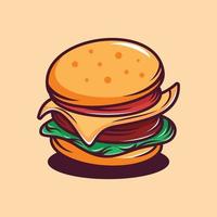 hambúrguer de carne com ilustração de queijo vetor