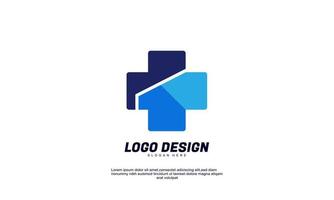 farmácia médica de logotipo criativo abstrato para empresa saudável e vetor de design colorido de negócios