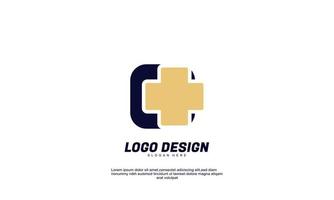 logotipo criativo abstrato para médico ou saudável com modelo de design colorido vetor