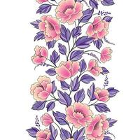 fundo floral. borda de guirlanda decorativa sem emenda de buquê de rosa de flor. florescer design de moldura de cartão floral primavera vetor
