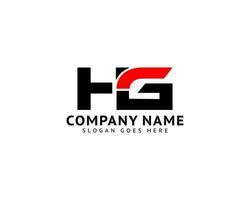 design de modelo de logotipo de letra inicial hg vetor