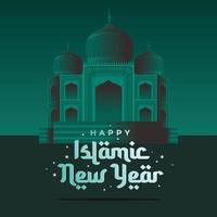 feliz ano novo islâmico saudação vetor
