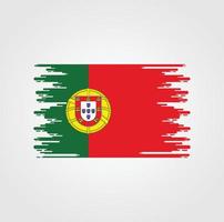 bandeira de portugal com design de estilo pincel aquarela vetor