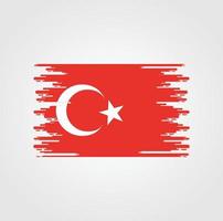 bandeira da turquia com design de estilo pincel aquarela vetor