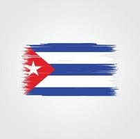 bandeira de cuba com estilo de pincel vetor