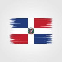 bandeira da república dominicana com pincel vetor