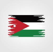 bandeira da jordânia com design de estilo pincel aquarela vetor