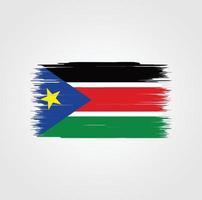 bandeira do Sudão do Sul com estilo de pincel vetor