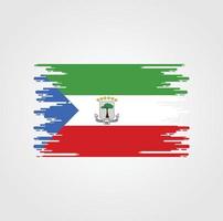 bandeira da guiné equatorial com design de estilo pincel aquarela vetor