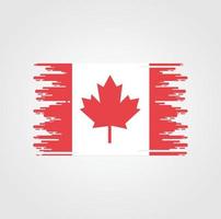 bandeira do canadá com design de estilo pincel aquarela vetor