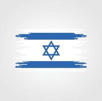 bandeira de israel com design de estilo pincel aquarela vetor