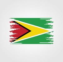 bandeira da guiana com design de estilo pincel aquarela vetor
