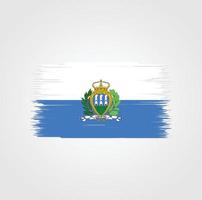 bandeira de san marino com estilo de pincel vetor