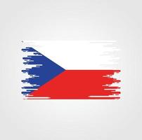 bandeira da república checa com design de estilo pincel aquarela vetor