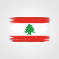bandeira do Líbano com pincel vetor