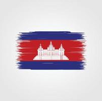 bandeira do camboja com estilo de pincel vetor